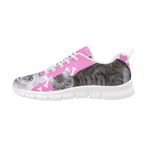 American-Curl-Cat Women's Breathable Running Shoes (Model 055)