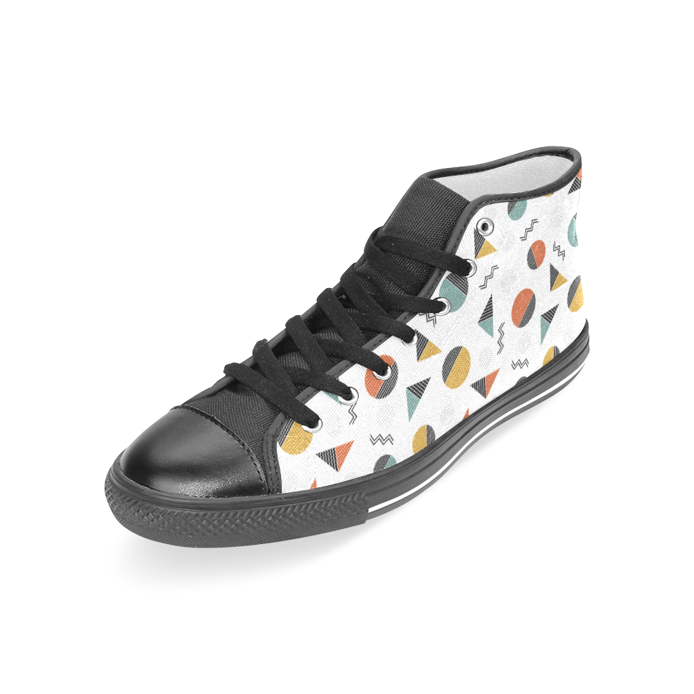 Geo Cutting Shapes Women's Classic High Top Canvas Shoes (Model 017)