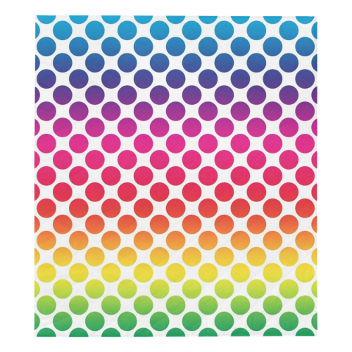 Rainbow Polka Dots Quilt 70"x80"