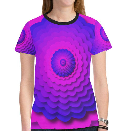 Abstract flower New All Over Print T-shirt for Women (Model T45)