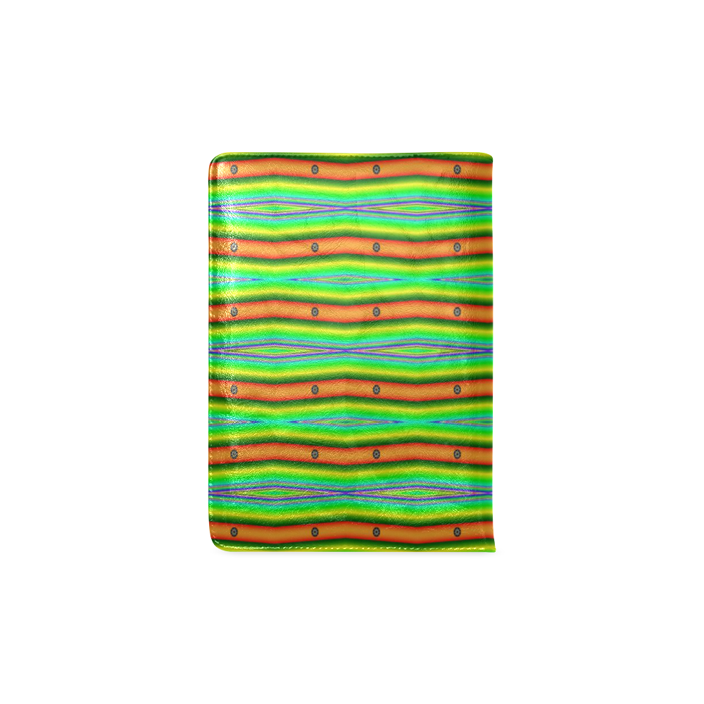 Bright Green Orange Stripes Pattern Abstract Custom NoteBook A5