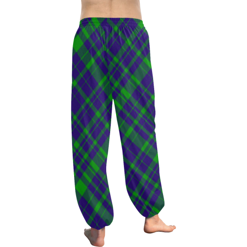 Diagonal Green & Purple Plaid Modern Style Women's All Over Print Harem Pants (Model L18)