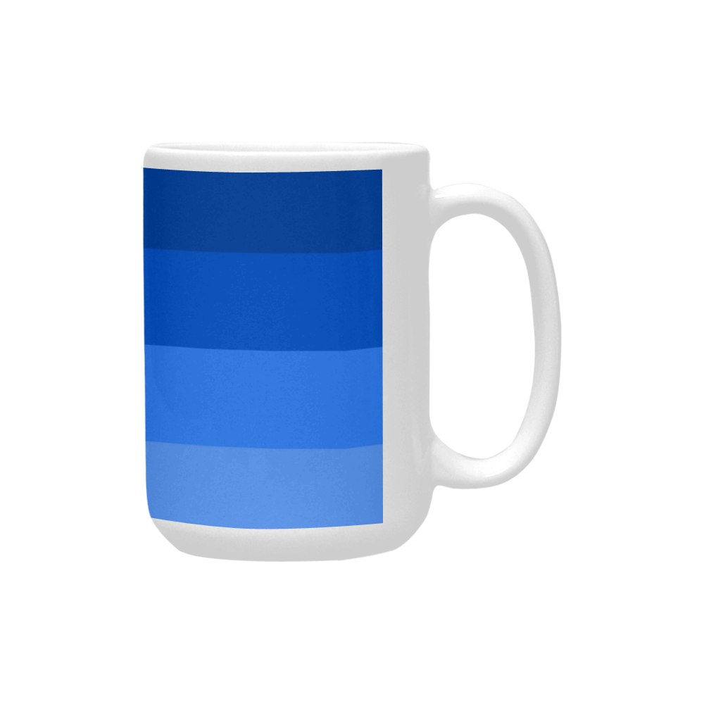 Blue stripes Custom Ceramic Mug (15OZ)