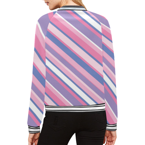 Cotton Candy All Over Print Bomber Jacket for Women (Model H21)