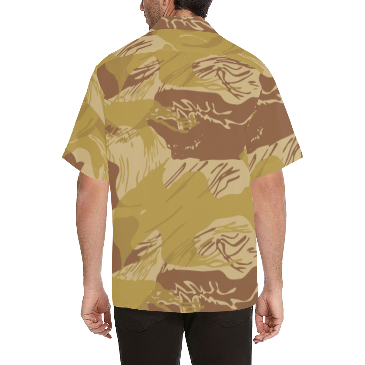 Rhodesian Brushstroke Arid Camouflage Hawaiian Shirt (Model T58)