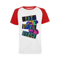 Break Dancing Colorful / Red Men's Raglan T-shirt (USA Size) (Model T11)