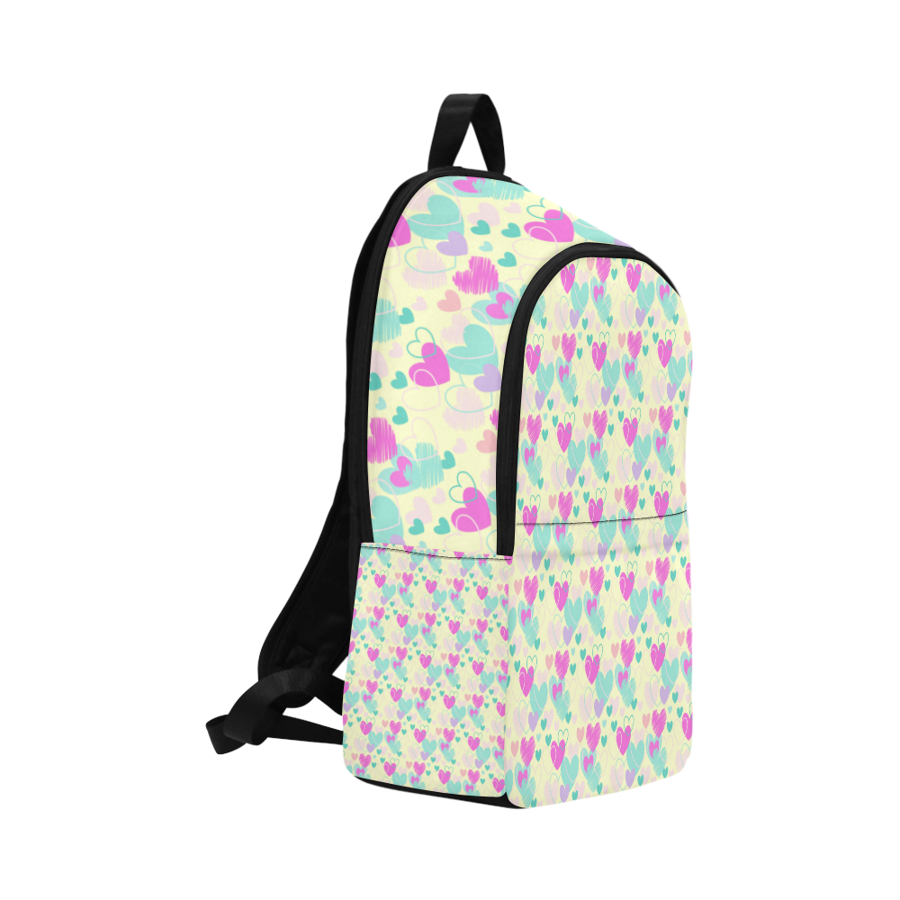 Pink Hearts Fabric Backpack for Adult (Model 1659)