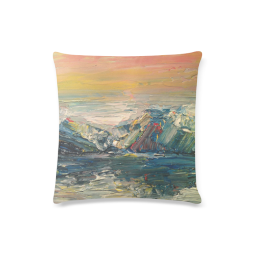 Mountains painting Custom Zippered Pillow Case 16"x16"(Twin Sides)