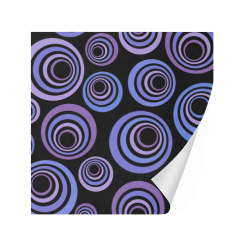 Retro Psychedelic Ultraviolet Blue Pattern Gift Wrapping Paper 58"x 23" (1 Roll)