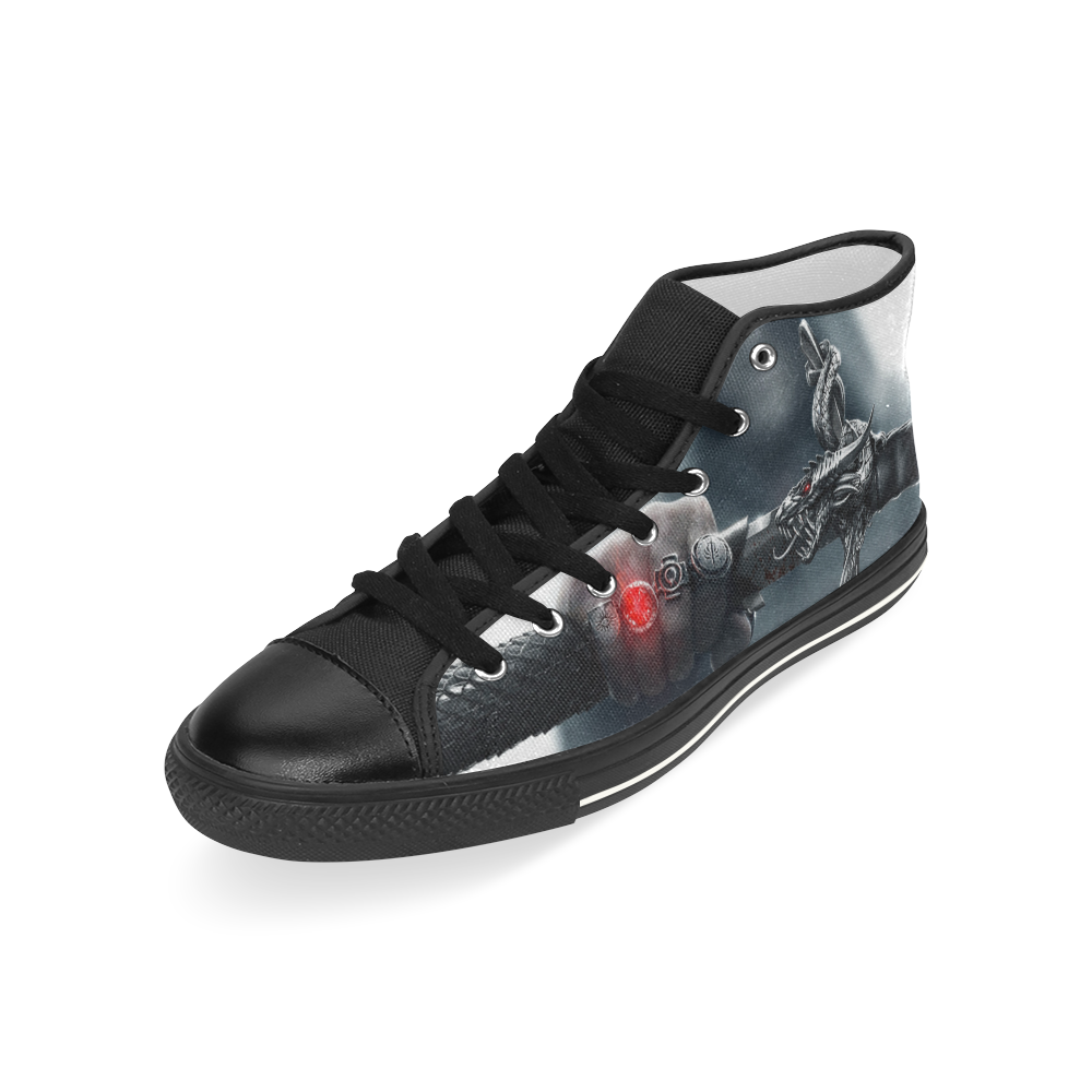 Dragons Ring Shoes, Video Game Dragon Rings Men’s Classic High Top Canvas Shoes (Model 017)