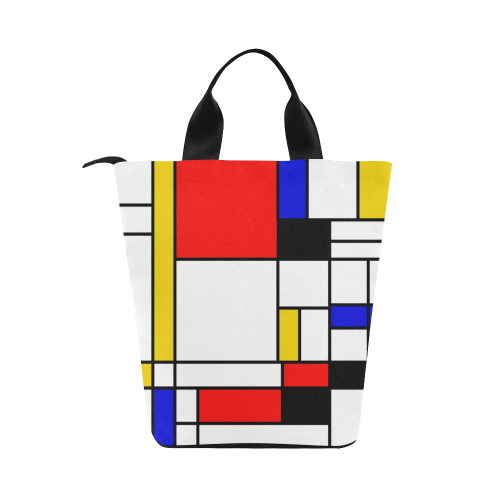 Bauhouse Composition Mondrian Style Nylon Lunch Tote Bag (Model 1670)