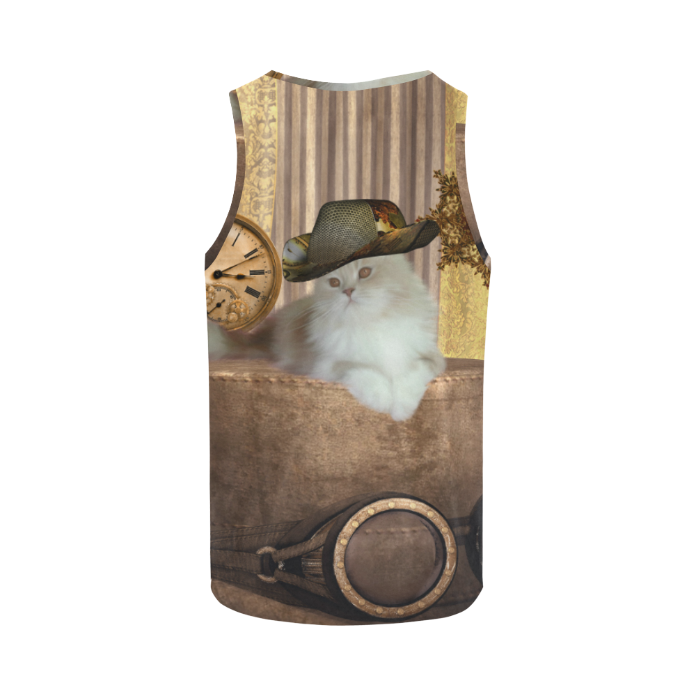 Funny steampunk cat All Over Print Tank Top for Women (Model T43)