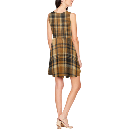 TARTAN DESIGN Thea Sleeveless Skater Dress(Model D19)