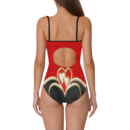 Elegant Red Black Love Strap Swimsuit ( Model S05)