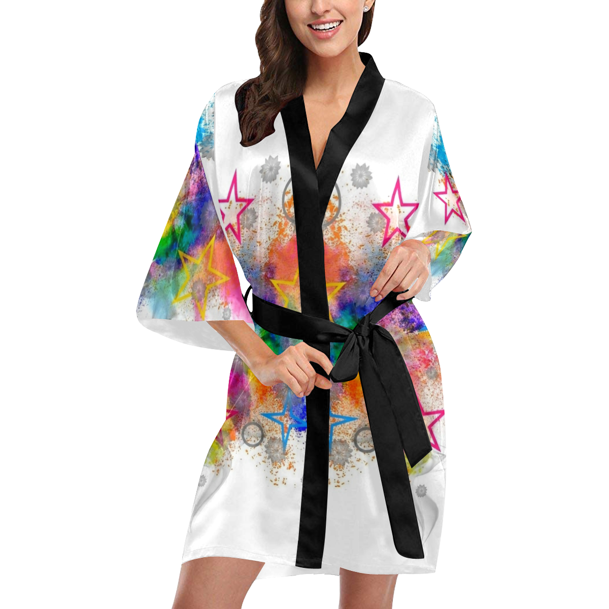 Summer Stars by Nico Bielow Kimono Robe