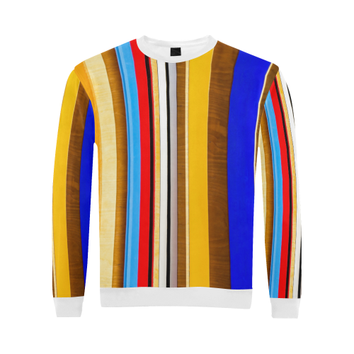 Colorful abstract pattern stripe art All Over Print Crewneck Sweatshirt for Men/Large (Model H18)