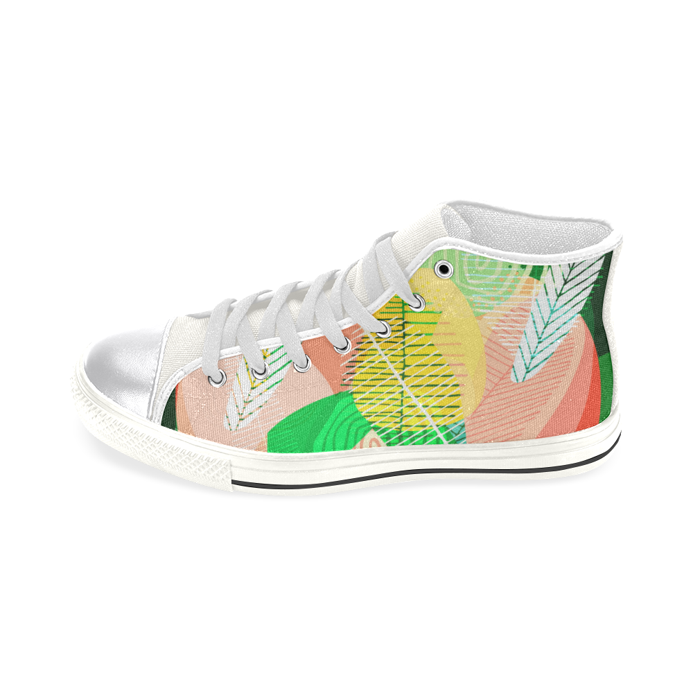 flower pattern Women's Classic High Top Canvas Shoes (Model 017)