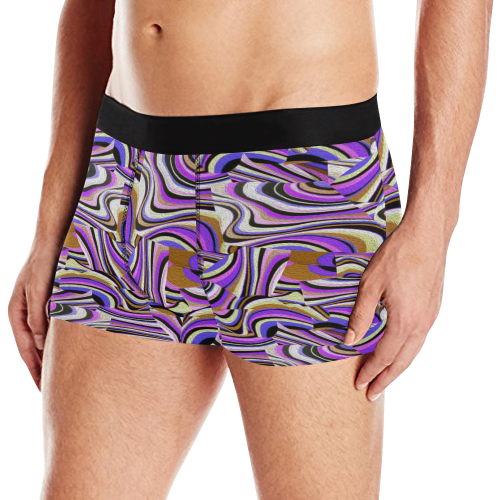 Groovy Retro Renewal - Purple Waves Men's All Over Print Boxer Briefs (Model L10)