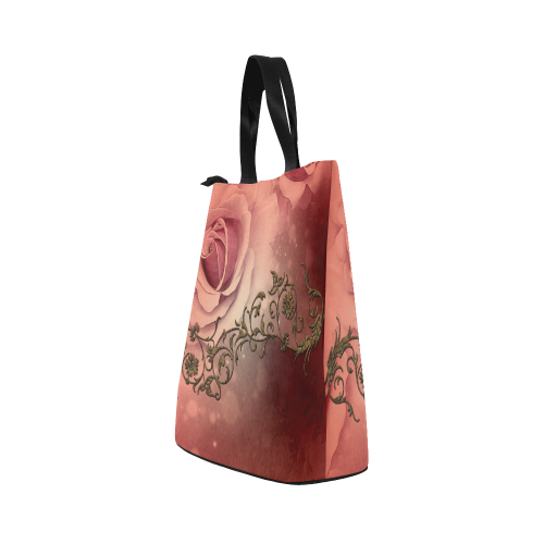 Wonderful roses with floral elements Nylon Lunch Tote Bag (Model 1670)