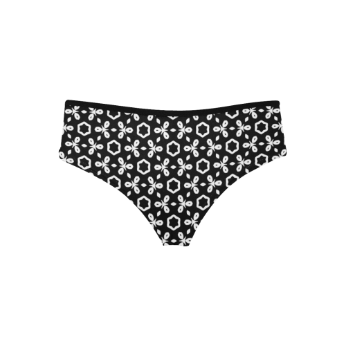 geometric pattern black and white Women's Hipster Panties (Model L33)