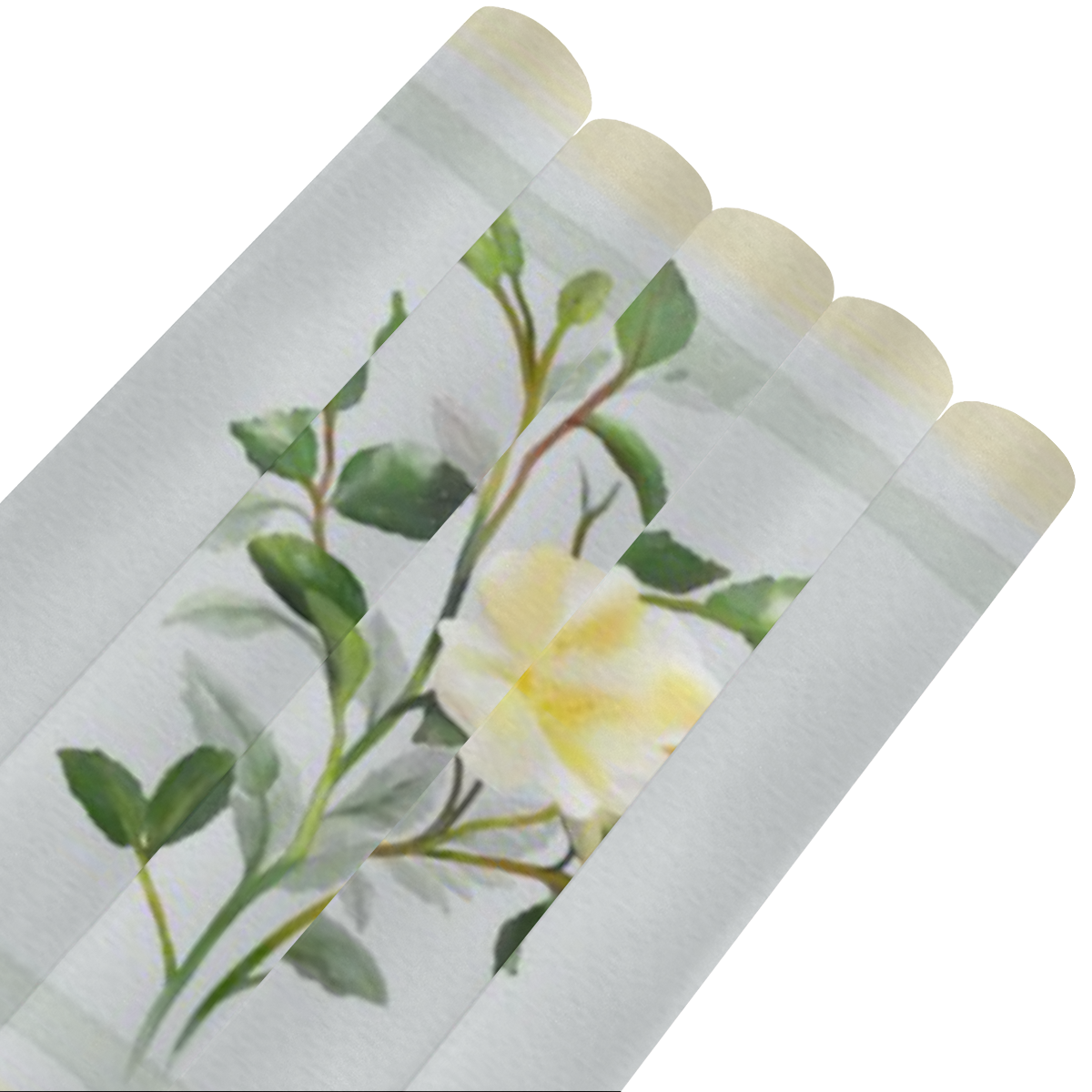 Yellow roses, floral watercolor Gift Wrapping Paper 58"x 23" (5 Rolls)