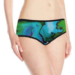 Blue green ink Women's All Over Print Classic Briefs (Model L13)