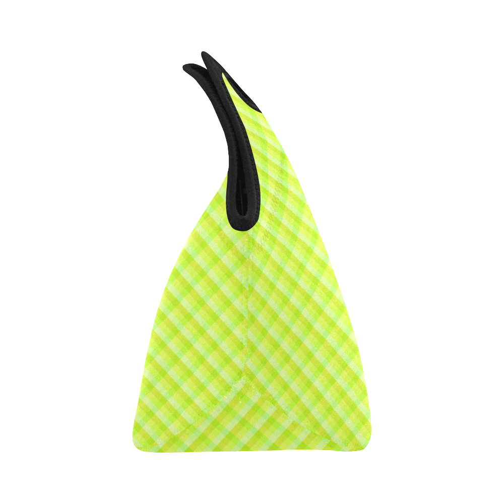 Yellow and green plaid pattern Neoprene Lunch Bag/Small (Model 1669)