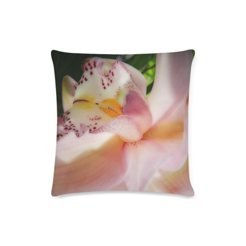 pink orchid Custom Zippered Pillow Case 16"x16"(Twin Sides)