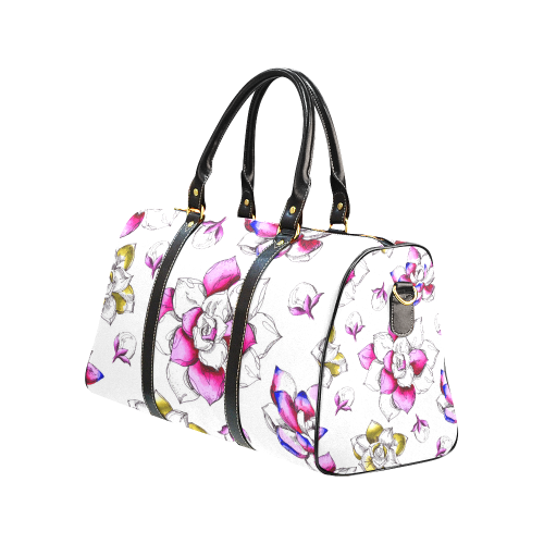 floral pink New Waterproof Travel Bag/Large (Model 1639)