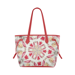 Love and Romance Gingham and Heart Shapped Cookies Clover Canvas Tote Bag (Model 1661)