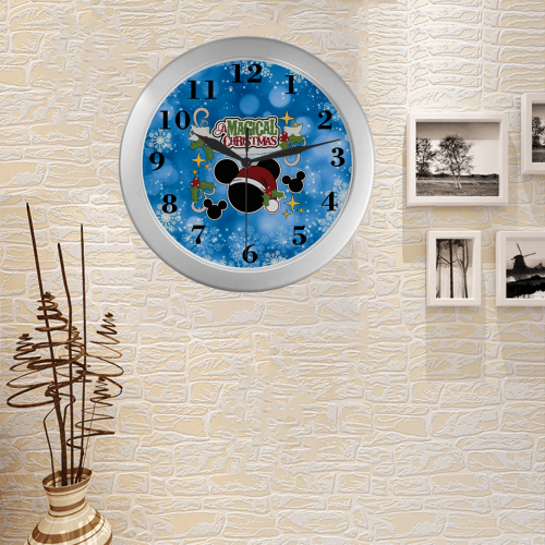 A Magical Christmas Silver Color Wall Clock