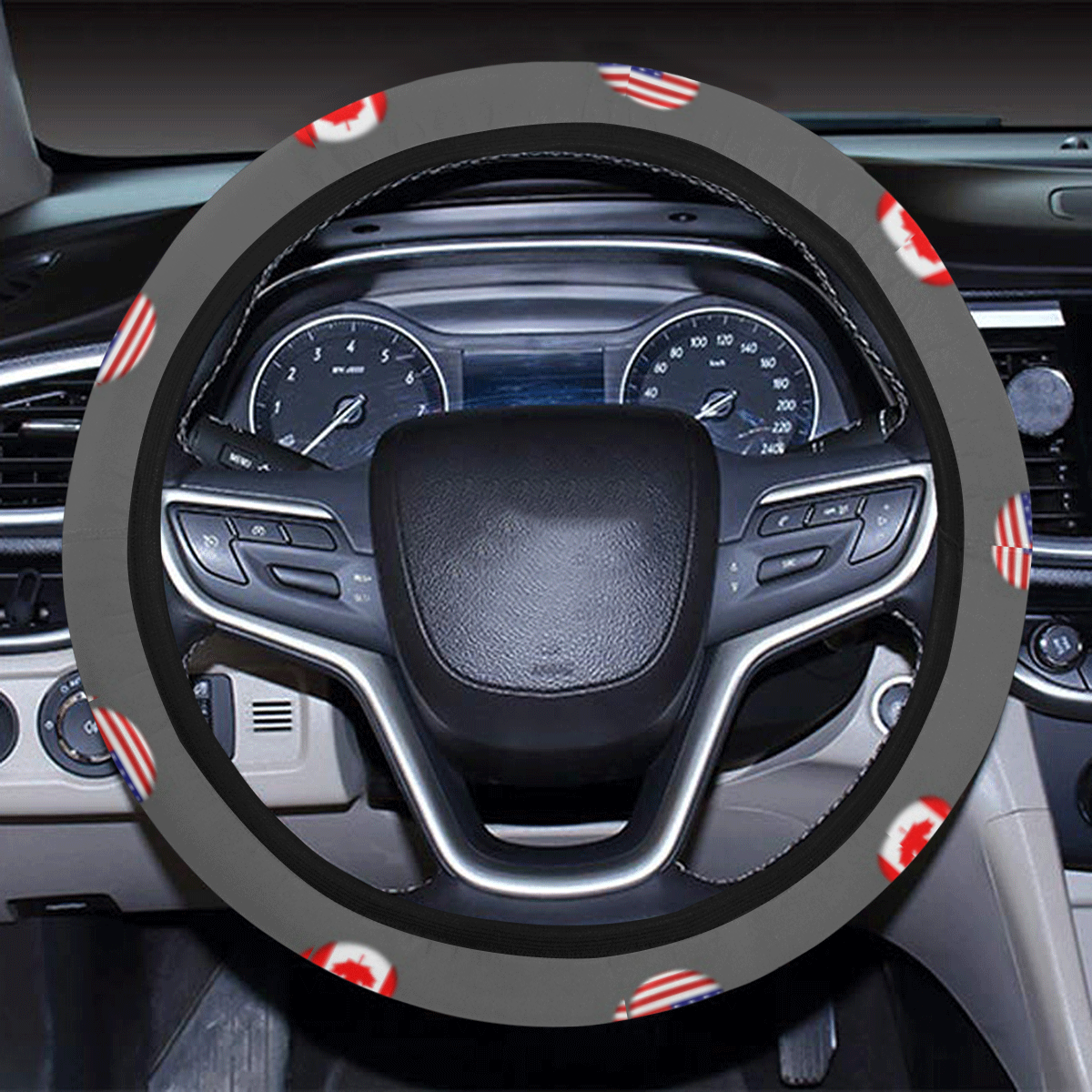 USA Canada Steering Wheel Cover with Elastic Edge