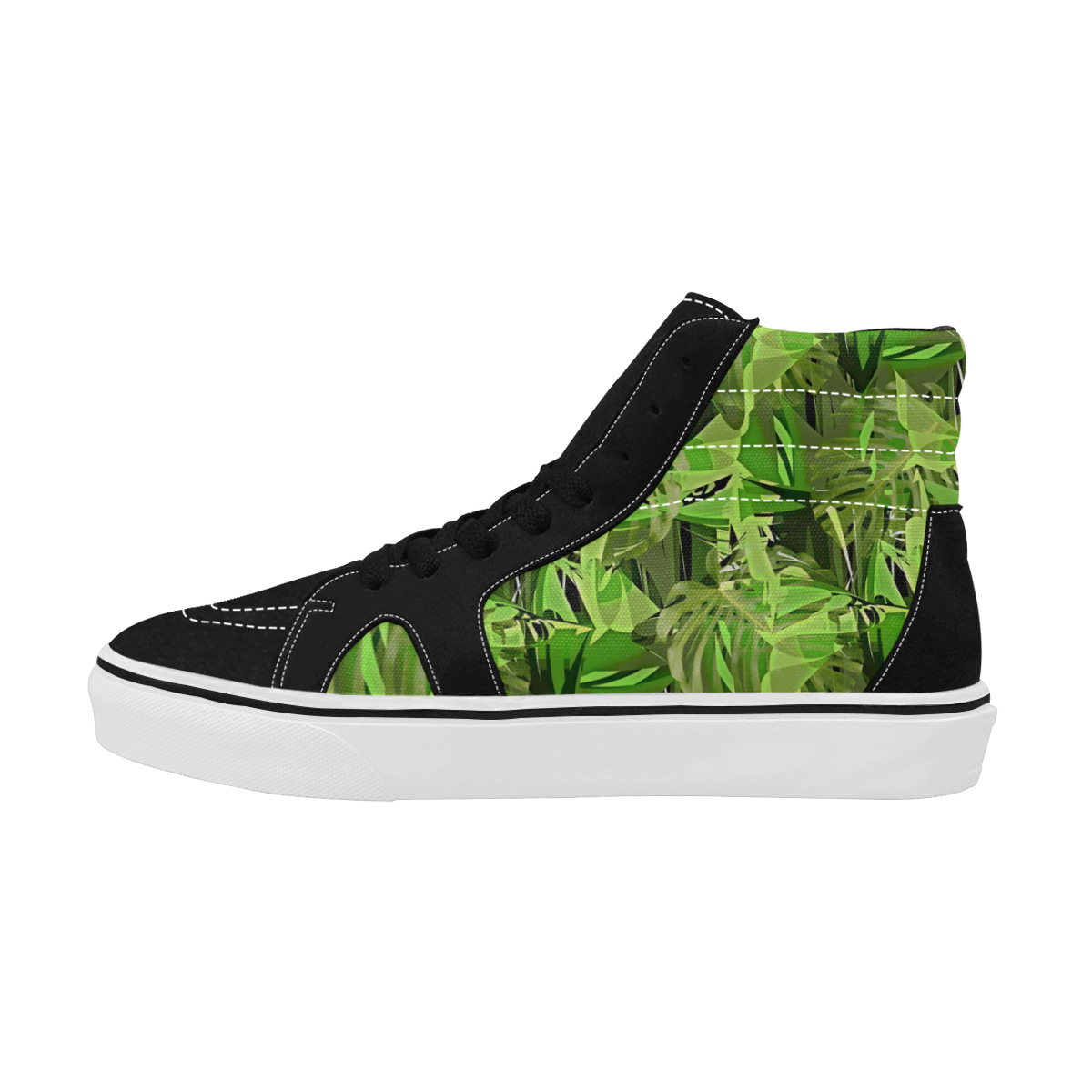 Tropical Jungle Leaves Camouflage Women's High Top Skateboarding Shoes/Large (Model E001-1)