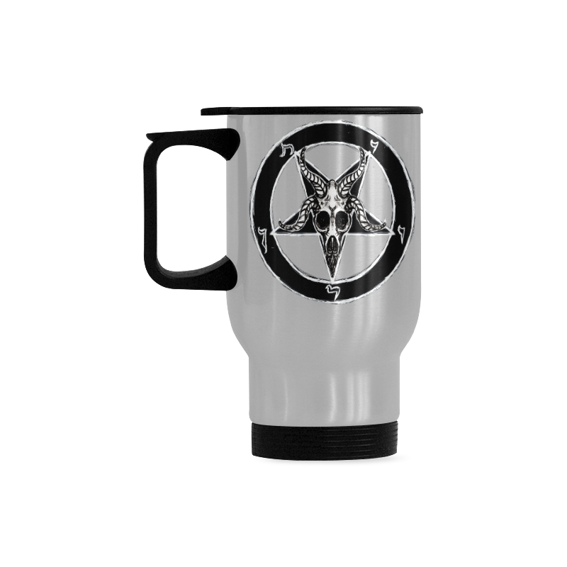 baphometneghybrid Travel Mug (Silver) (14 Oz)