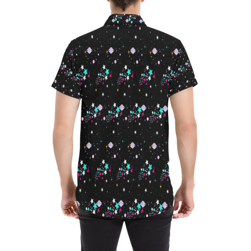 galaxy stars Men's All Over Print Short Sleeve Shirt/Large Size (Model T53)