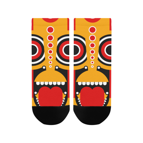 Red Yellow Tiki Tribal Women's Ankle Socks