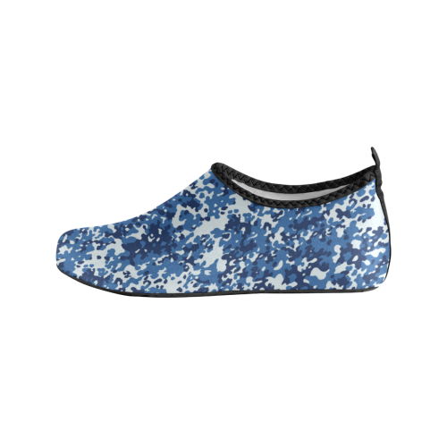 Digital Blue Camouflage Women's Slip-On Water Shoes (Model 056)
