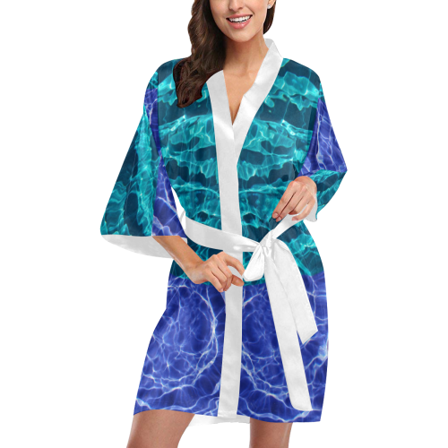 Blue Spiral Kimono Robe