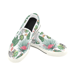 Awesome Flamingo And Zebra Slip-on Canvas Shoes for Kid (Model 019)
