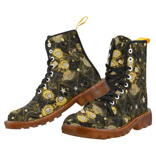 Creative fools art gold shoes bykiekiestrickland Martin Boots For Men Model 1203H