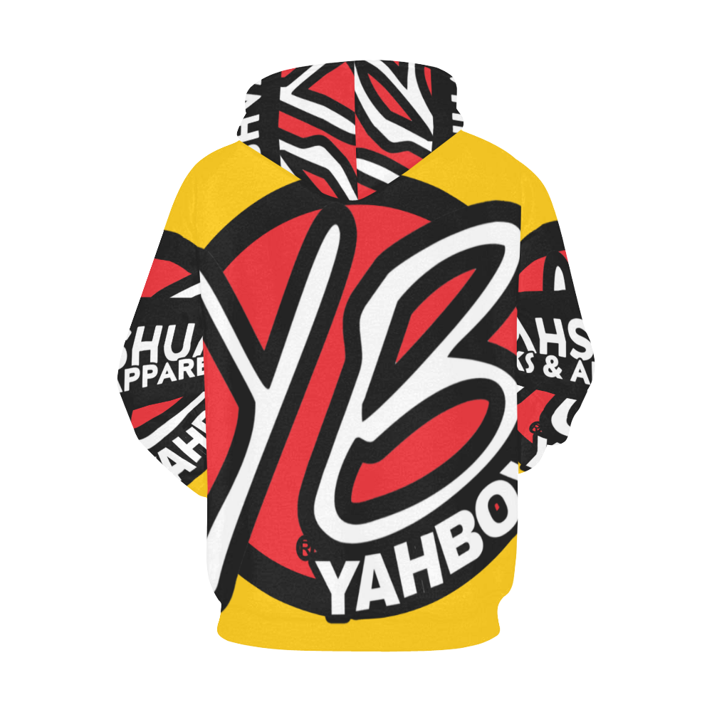 YahBoy Official Logo Yellow All Over Print Hoodie for Men/Large Size (USA Size) (Model H13)