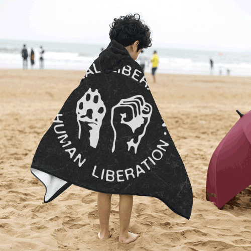 Animal Liberation, Human Liberation Kids' Hooded Bath Towels