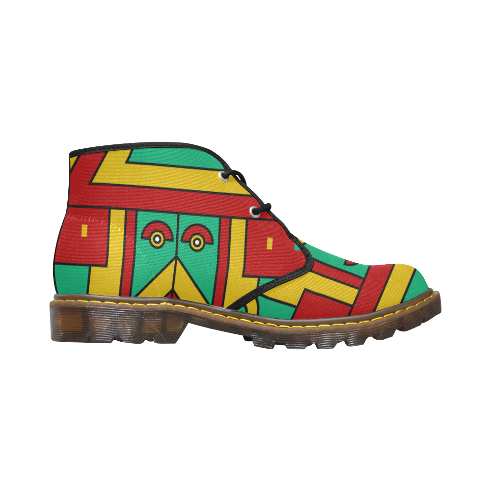 Aztec Spiritual Tribal Women's Canvas Chukka Boots/Large Size (Model 2402-1)