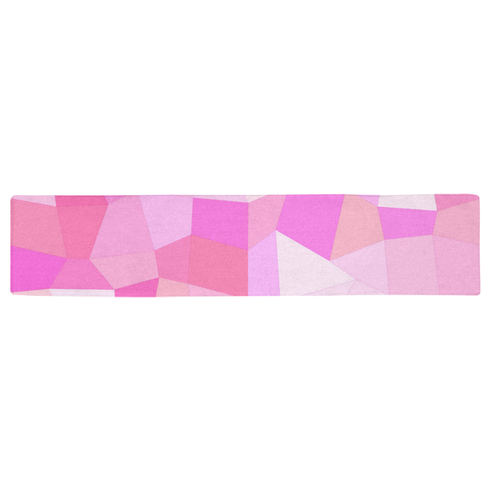 Bright Pink Mosaic Table Runner 16x72 inch