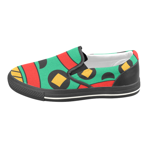 African Scary Tribal Women's Slip-on Canvas Shoes/Large Size (Model 019)