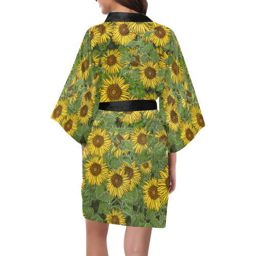 Sunflower Field Kimono Robe