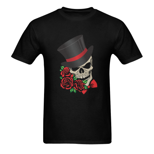 Gentleman Skull Men's T-Shirt in USA Size (Two Sides Printing)