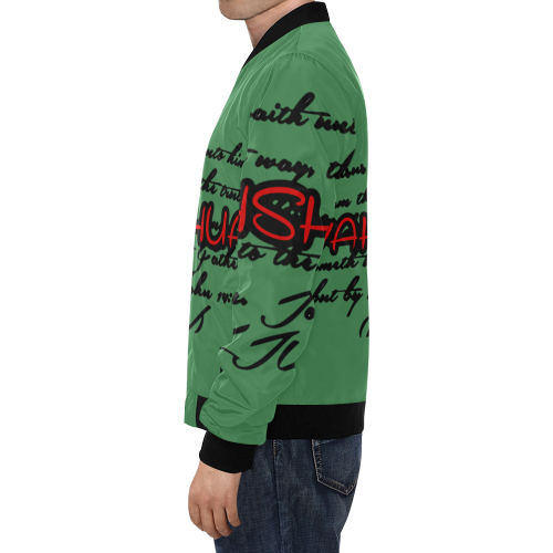 Yahshua Green BIG & Tall All Over Print Bomber Jacket for Men/Large Size (Model H19)