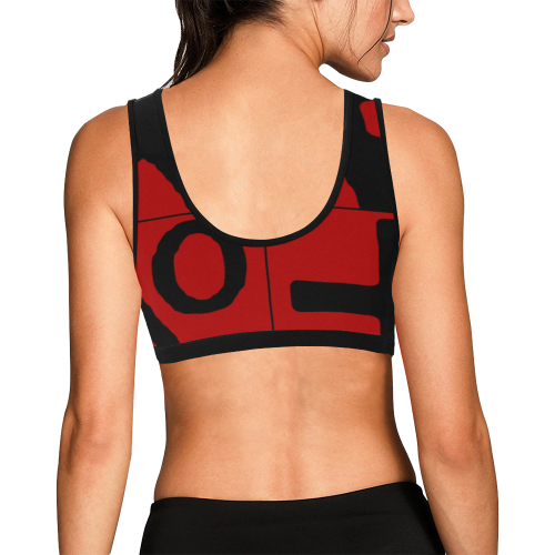 NUMBERS Collection Symbols Red 1 Women's All Over Print Sports Bra (Model T52)