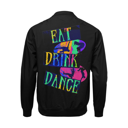 Break Dancing Colorful / Black All Over Print Bomber Jacket for Men/Large Size (Model H19)